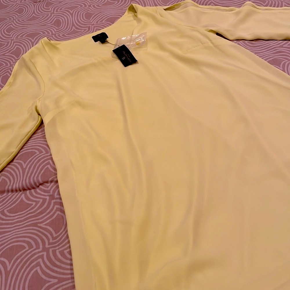 NWT Worthington top, tunic length, lime green, open sleeves, v-neck, MP